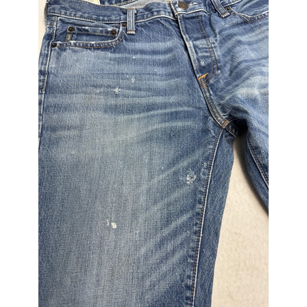 Abercrombie & Fitch Jeans Mens 34x32 Blue The A&F Boot Bootcut Distressed - Picture 3 of 12